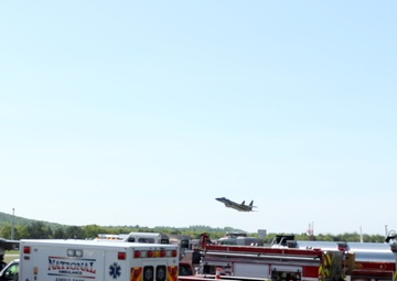 Emergency services personnel work together during the Westfield International Air Show to keep Barnestormers and the community safe