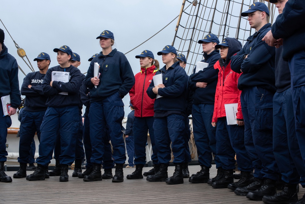 Coast Guard Academy cadets receive damage control training aboard USCGC Eagle