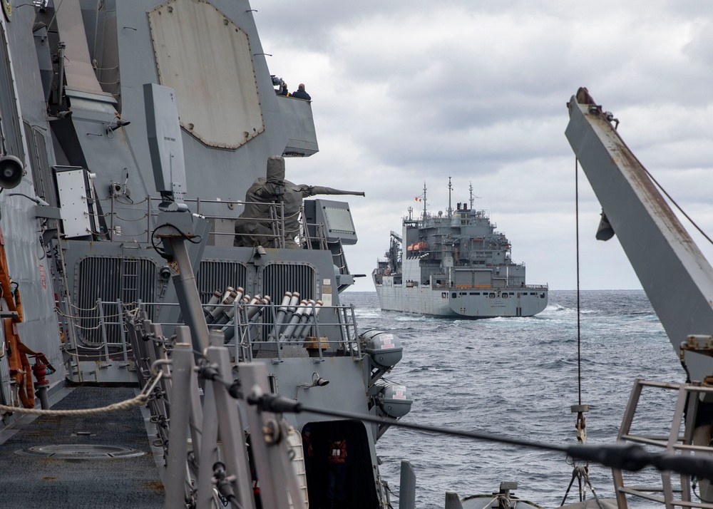 USS John Finn Conducts Replenishment-at-Sea with USNS Wally Schirra