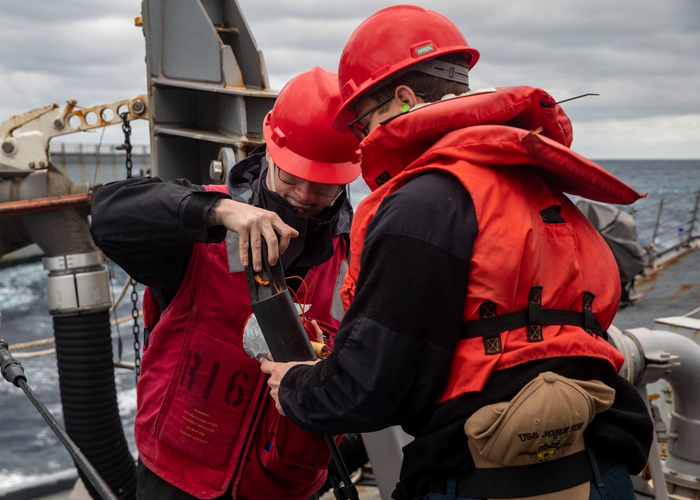 USS John Finn Conducts Replenishment-at-Sea with USNS Wally Schirra