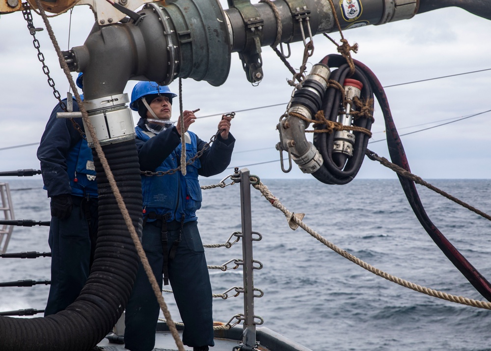 USS John Finn Conducts Replenishment-at-Sea with USNS Wally Schirra