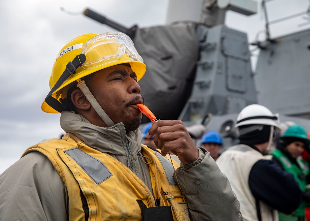 USS John Finn Conducts Replenishment-at-Sea with USNS Wally Schirra