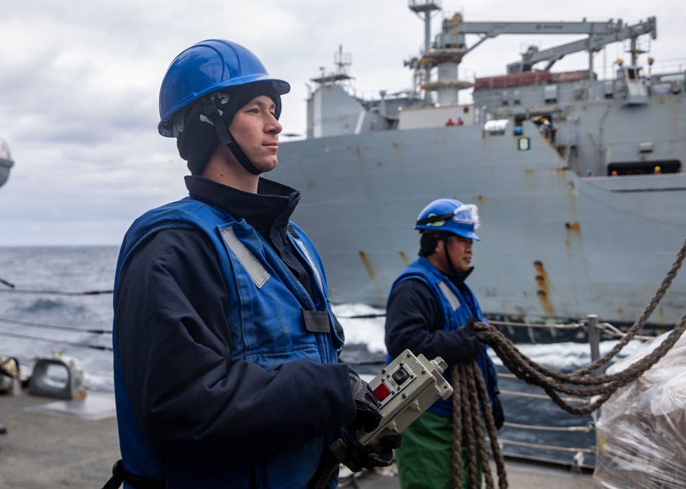 USS John Finn Conducts Replenishment-at-Sea with USNS Wally Schirra