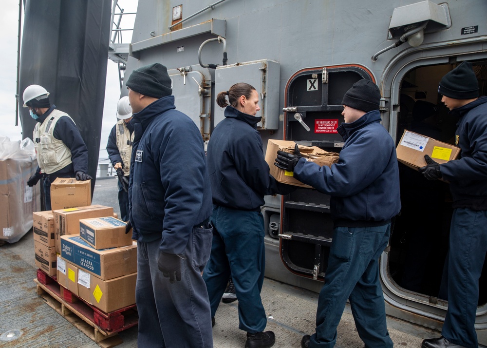 USS John Finn Conducts Replenishment-at-Sea with USNS Wally Schirra