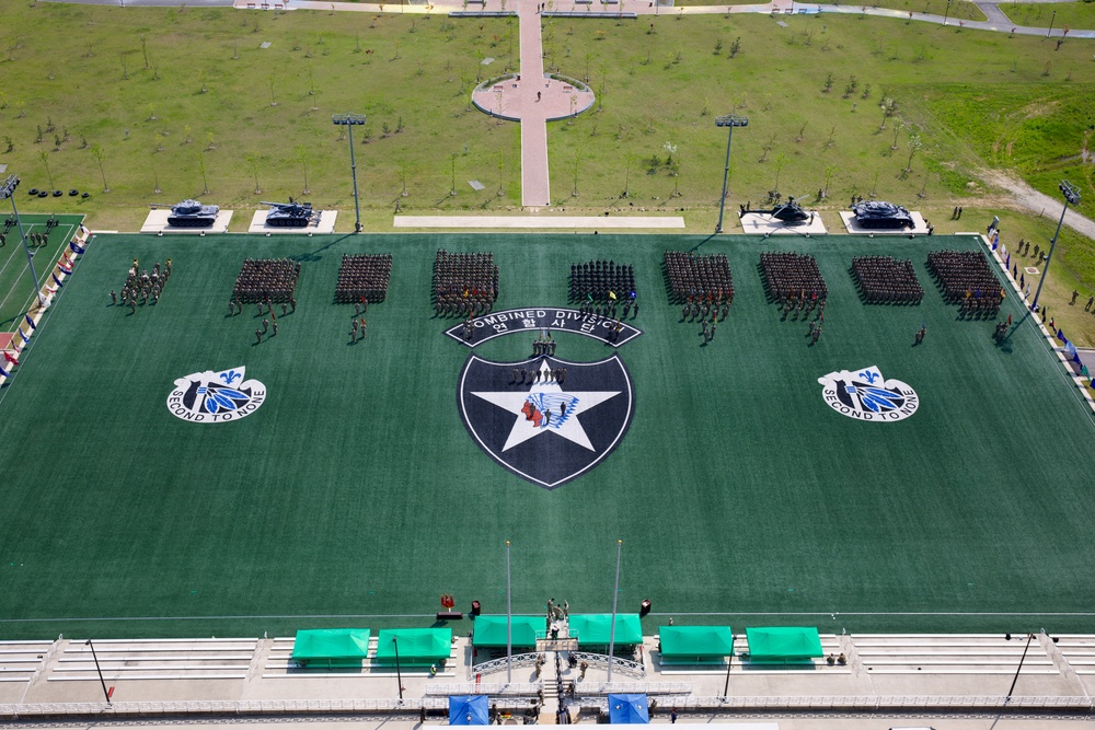 Aerial Shot of 2ID/RUCD Change of Command Rehearsals