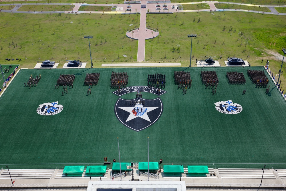Aerial Shot of 2ID/RUCD Change of Command Rehearsals