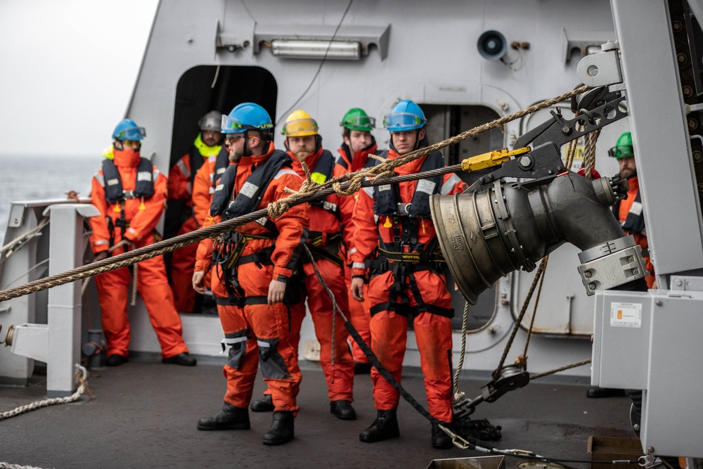 HNLMS Tromp (F803) conducts replenishment-at-sea with Spanish oiler Patiño