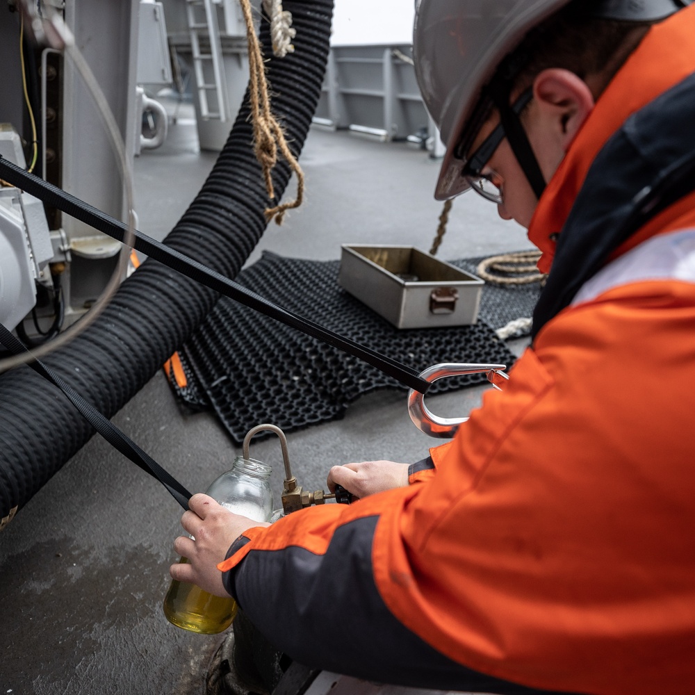 HNLMS Tromp (F803) conducts replenishment-at-sea with Spanish oiler Patiño