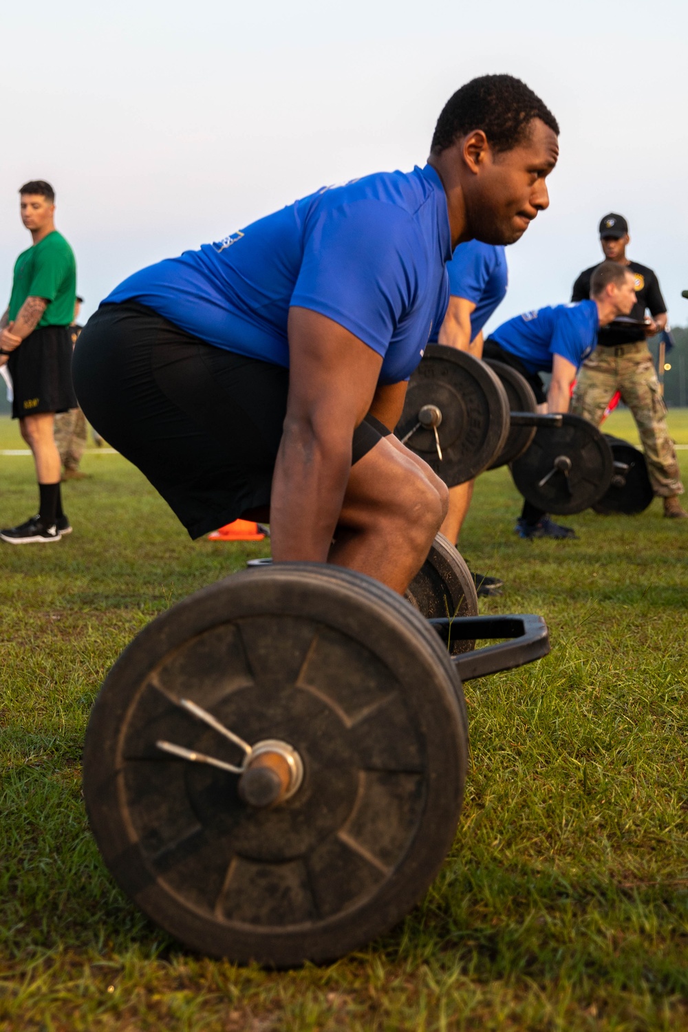 Soldiers participate in the ACFT portion of the Best Squad Competition 2023