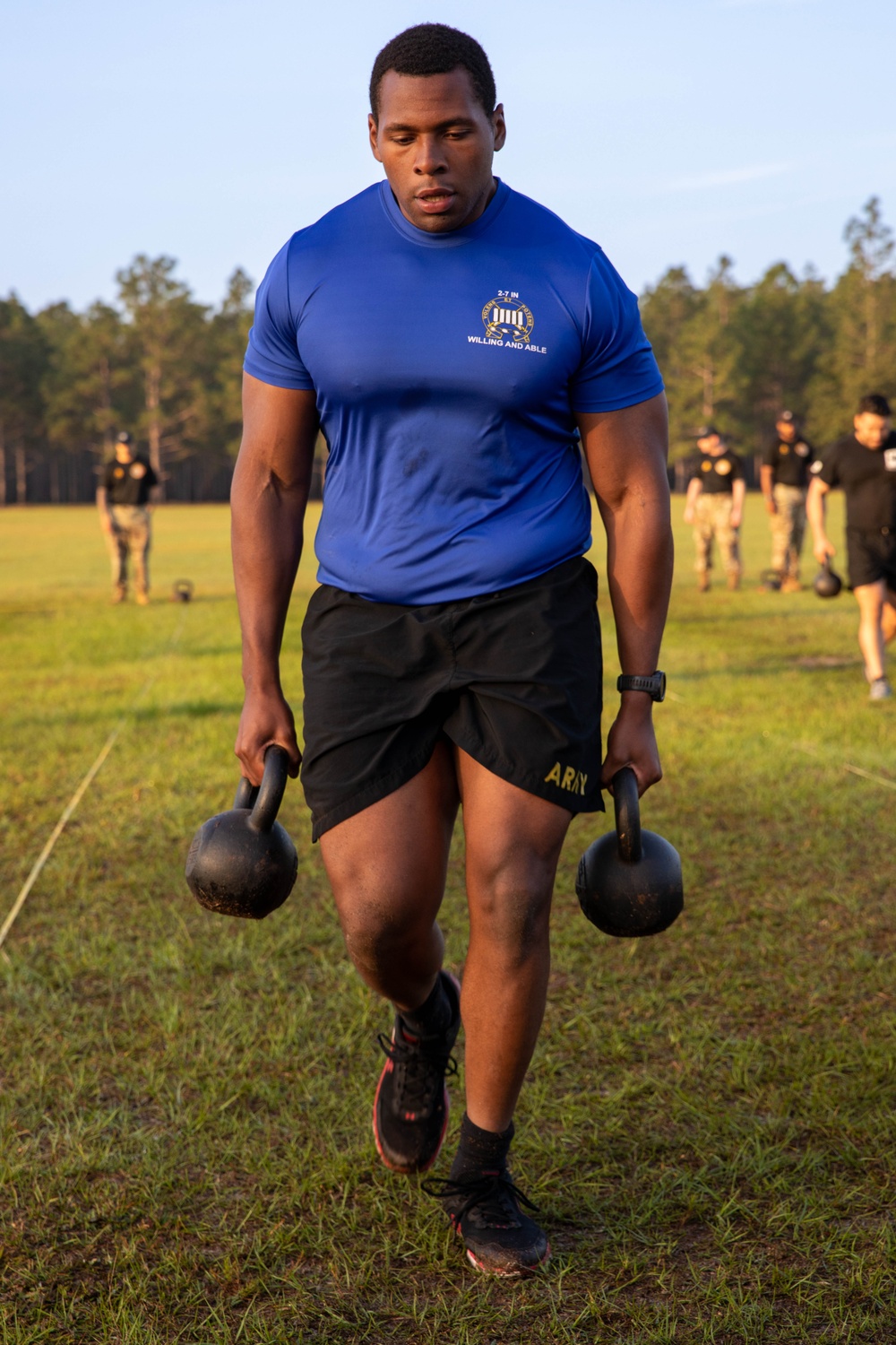 Soldiers participate in the ACFT portion of the Best Squad Competition 2023