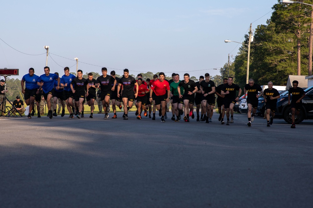 Soldiers participate in the ACFT portion of the Best Squad Competition 2023