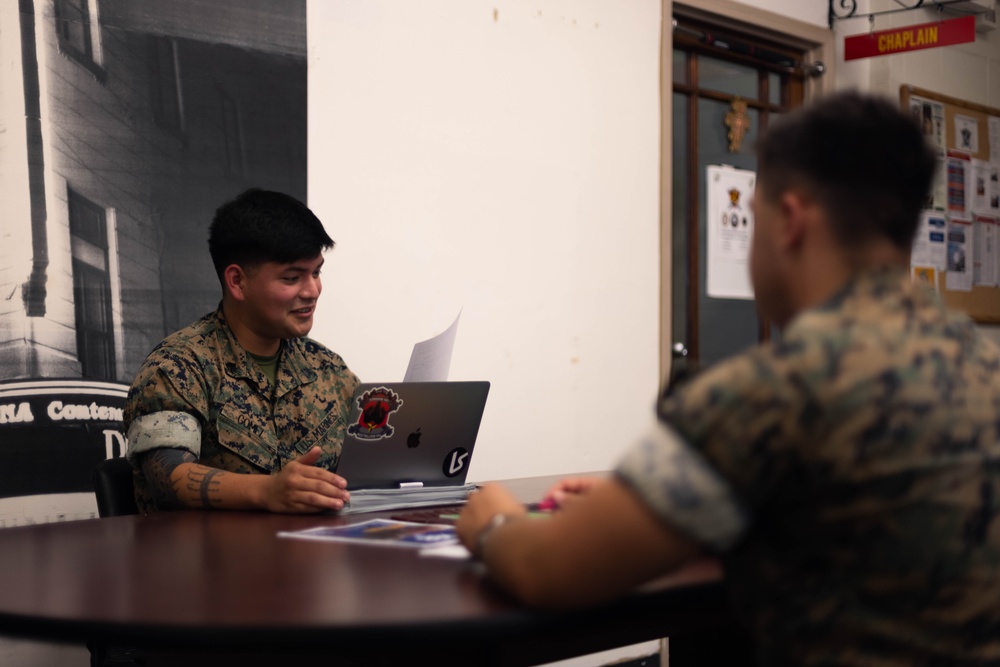 Marines with 1/12 talk about the Direct Affiliation Program