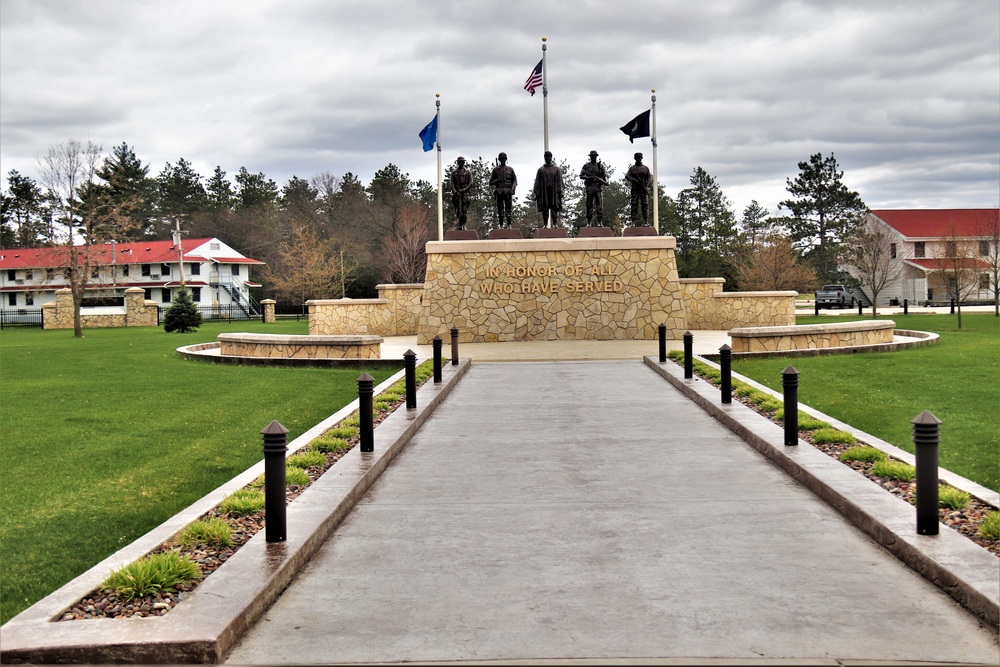 Fort McCoy’s Veterans Memorial Plaza was dedicated in 2009; serves as center point for McCoy activities