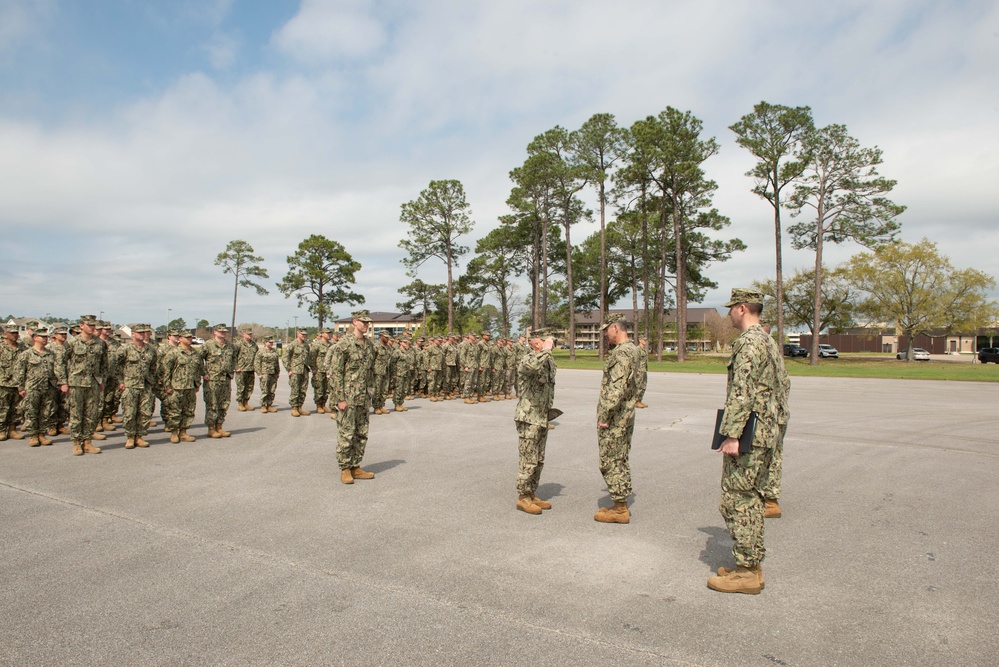 NMCB-14 conducts awards at quarters.