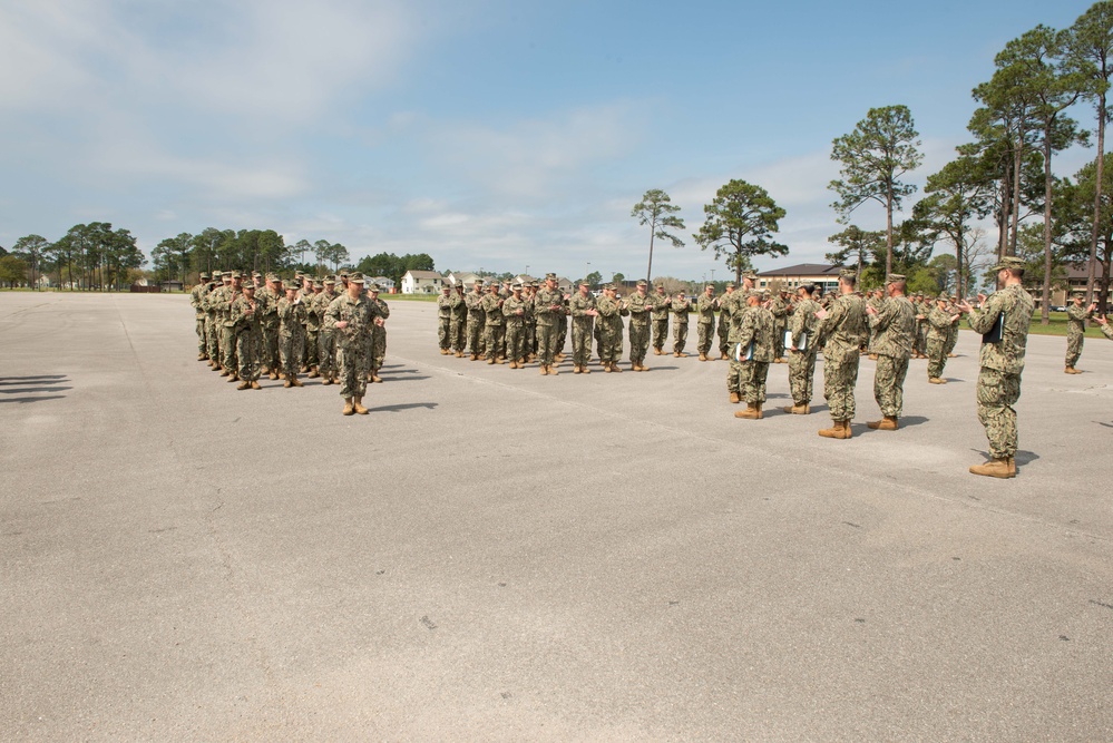 NMCB-14 conducts awards at quarters.