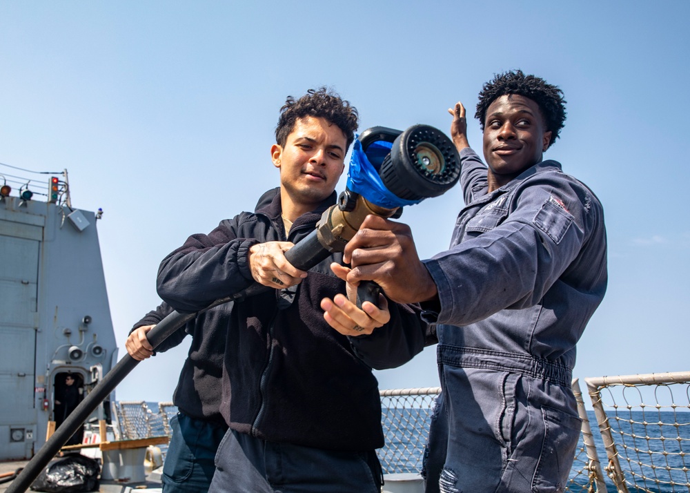 Sailors Conduct Crash and Salvage Drill Aboard USS John Finn (DDG 113)