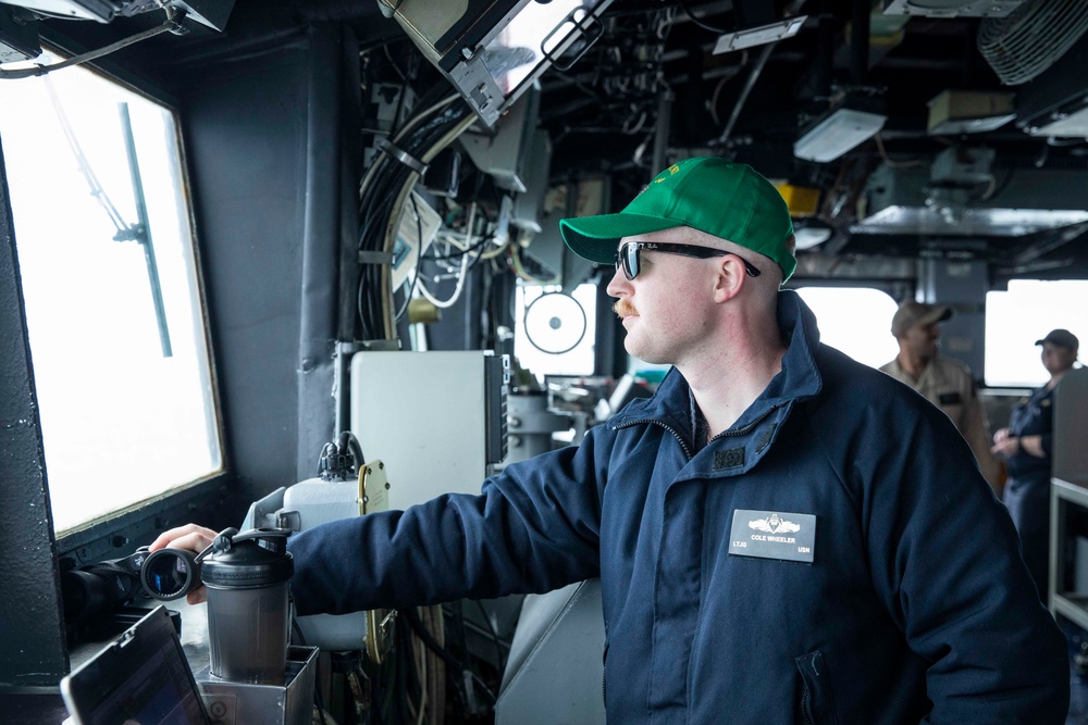 USS Normandy Conducts a Replenishment-at-Sea