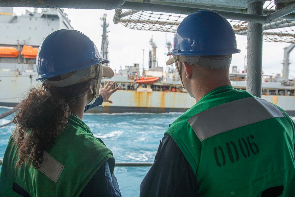 USS Normandy Conducts a Replenishment-at-Sea