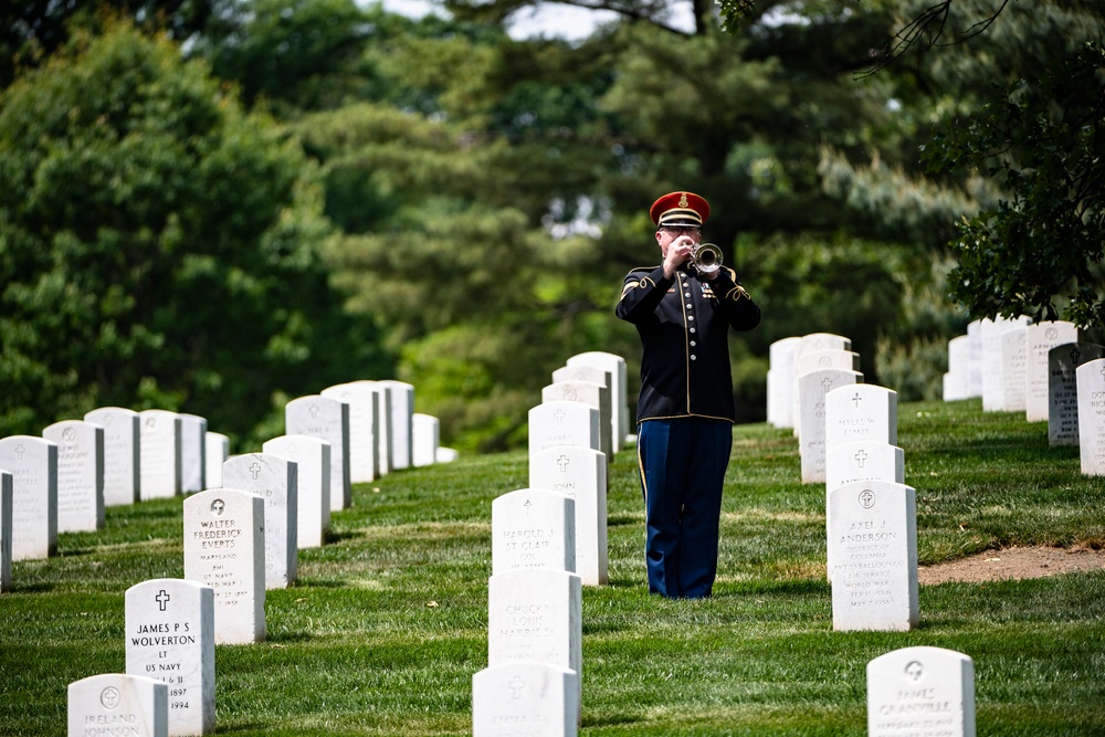 Military Funeral Honors with Funeral Escort are Conducted for U.S. Army Air Forces Staff Sgt. Roy Carney in Section 36