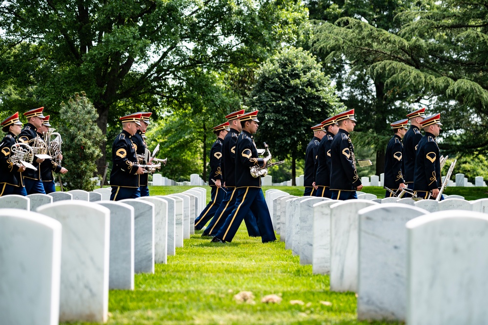 Military Funeral Honors with Funeral Escort are Conducted for U.S. Army Air Forces Staff Sgt. Roy Carney in Section 36