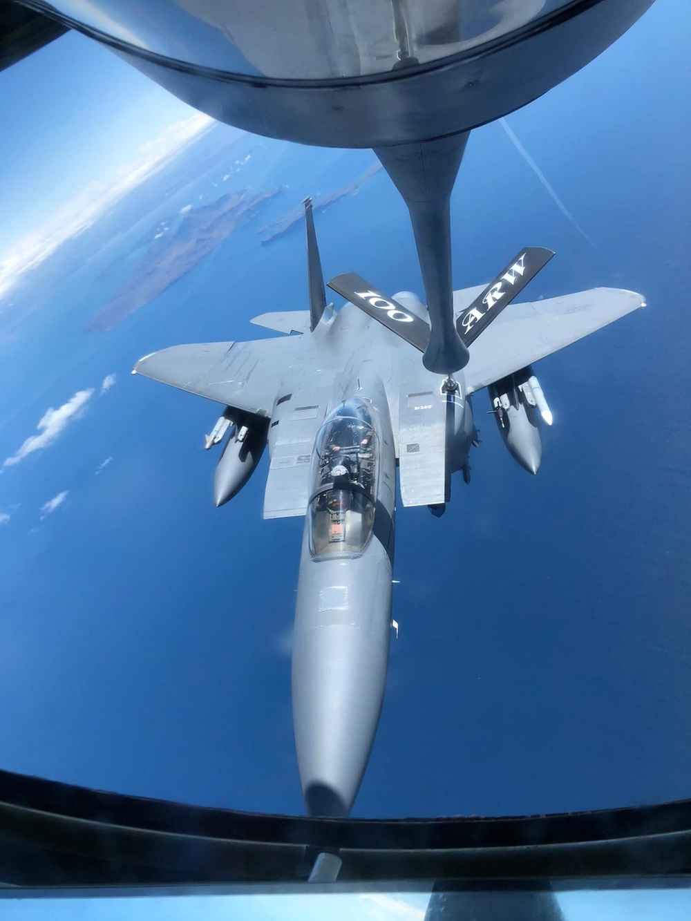 U.S. Air Force F-15E refuels during exercise Formidable Shield