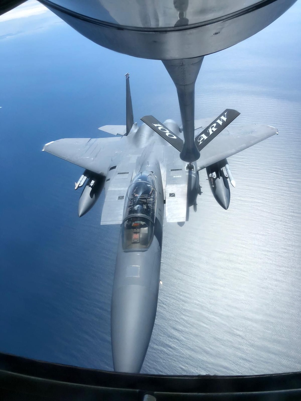 U.S. Air Force F-15E refuels during exercise Formidable Shield