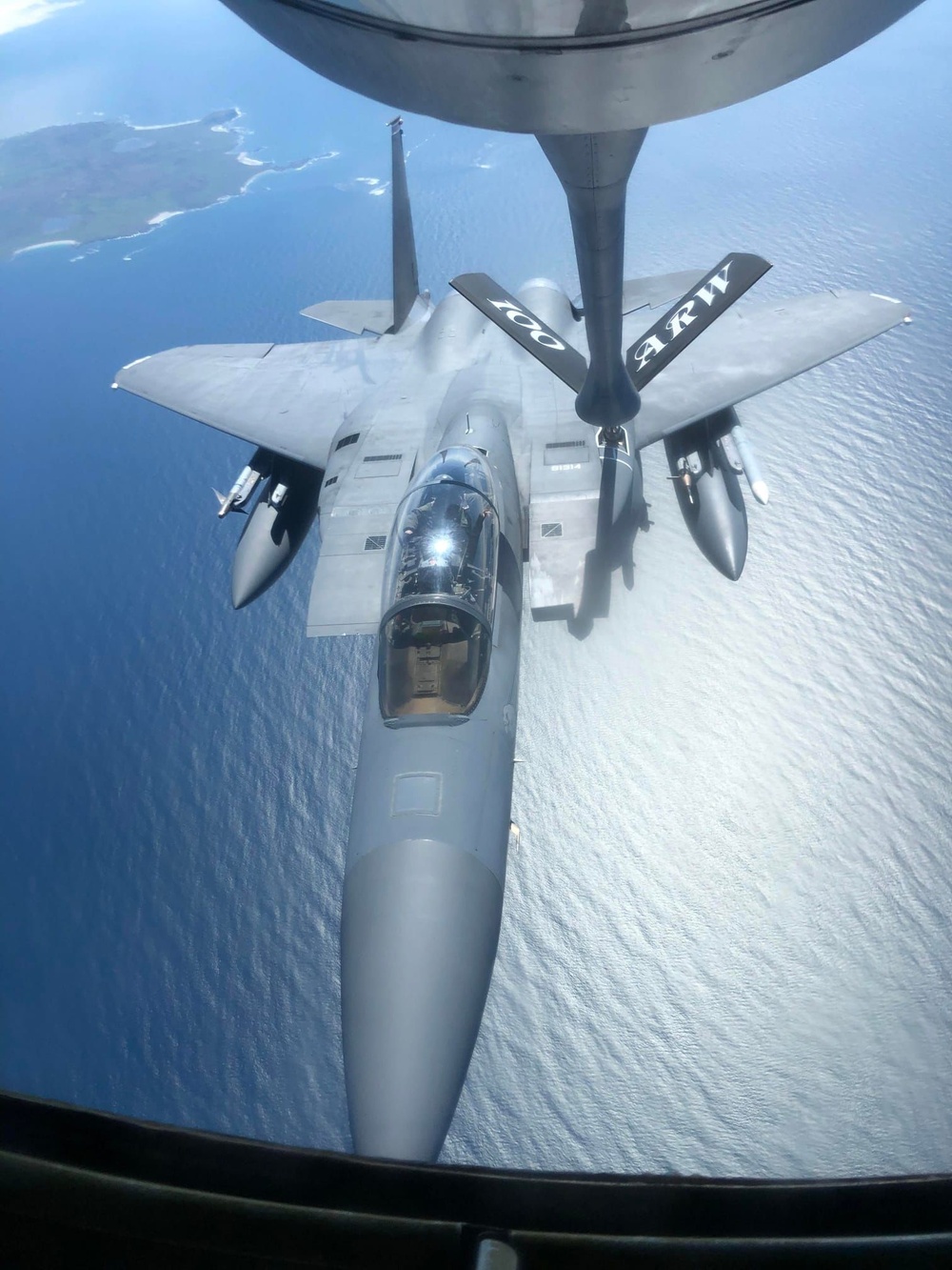 U.S. Air Force F-15E refuels during exercise Formidable Shield