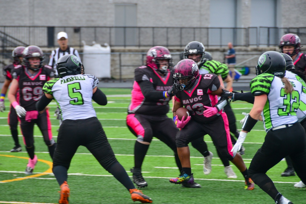 U.S. Navy Recruiter competes in Women's Football Alliance