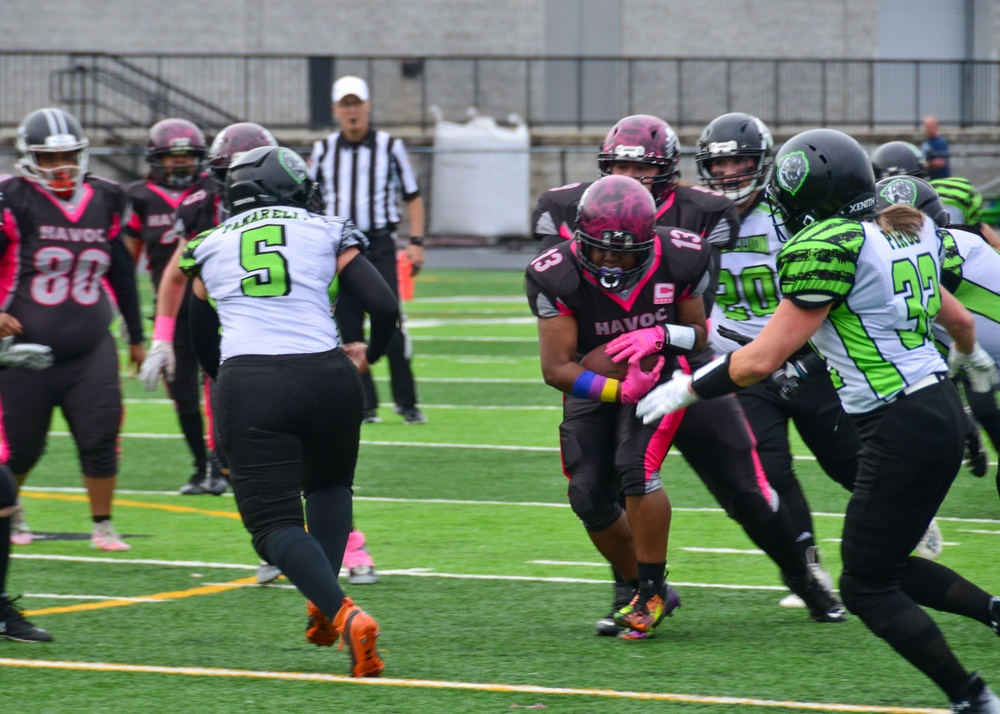 U.S. Navy Recruiter competes in Women's Football Alliance