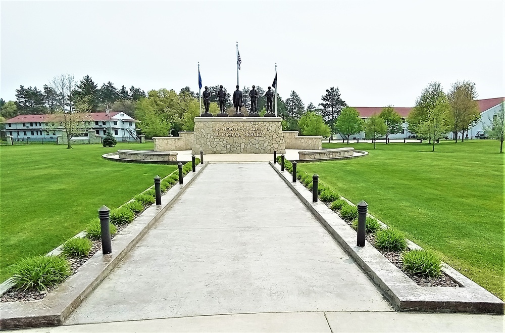 Fort McCoy’s Veterans Memorial Plaza was dedicated in 2009; serves as center point for McCoy activities