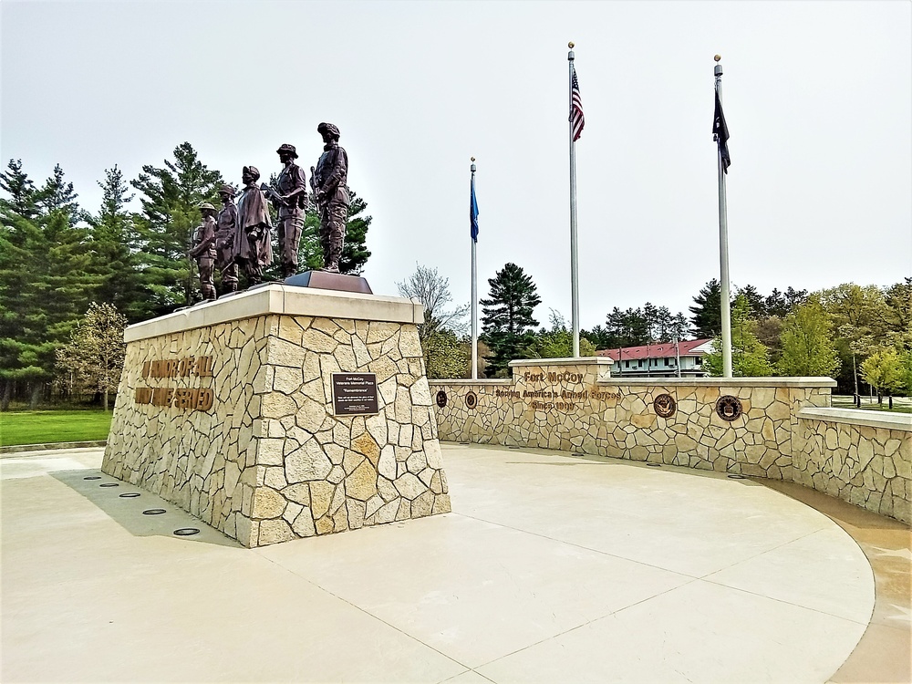 Fort McCoy’s Veterans Memorial Plaza was dedicated in 2009; serves as center point for McCoy activities