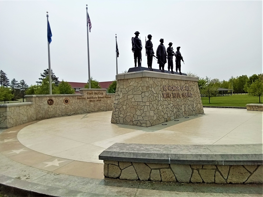 Fort McCoy’s Veterans Memorial Plaza was dedicated in 2009; serves as center point for McCoy activities