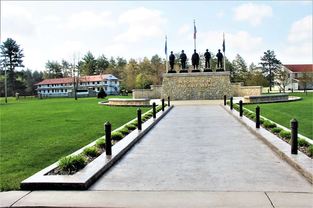 Fort McCoy’s Veterans Memorial Plaza was dedicated in 2009; serves as center point for McCoy activities