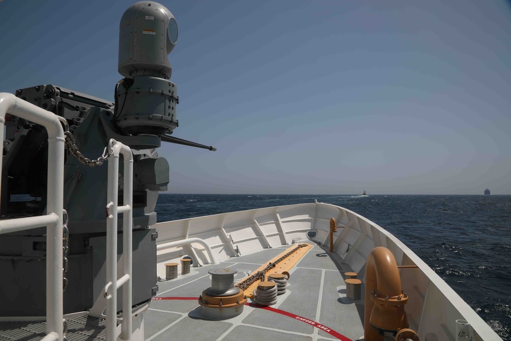 USCGC John Scheuerman transits the Strait of Hormuz