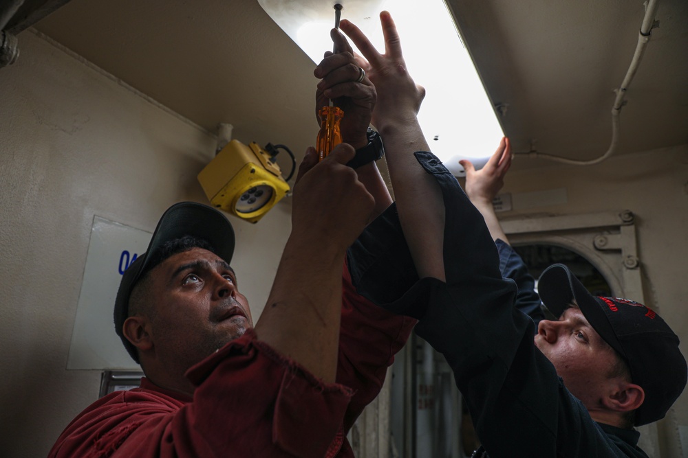 USS Carter Hall (LSD 50) Conducts Maintenance, May 17, 2023