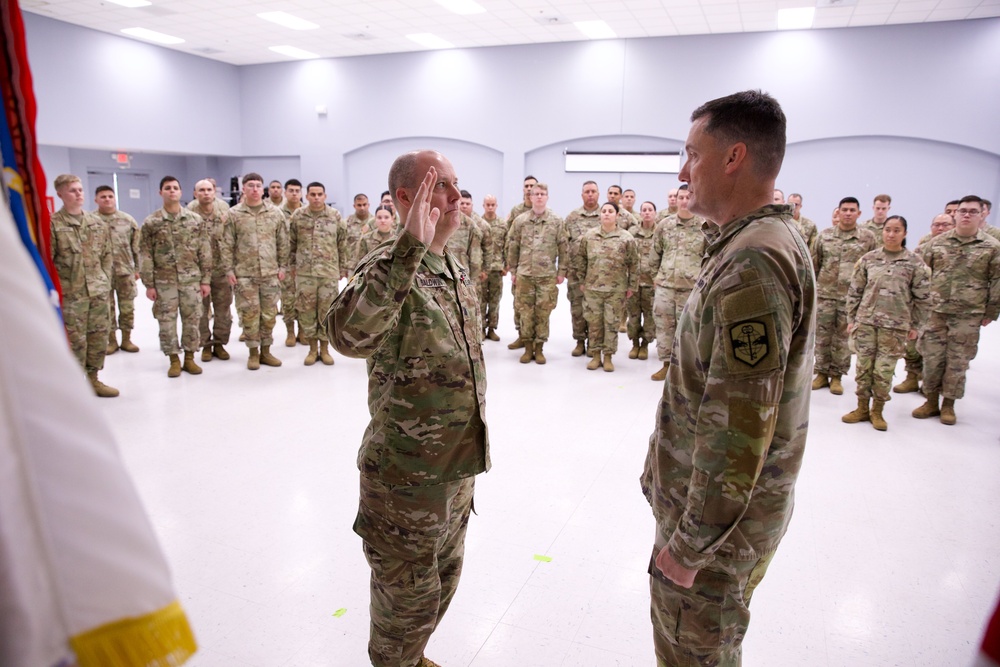 Baldwin takes oath of office during promotion to colonel