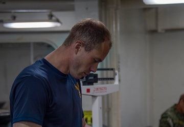 USS Carl Vinson (CVN 70) Sailors Conduct a Body Composition Assessment
