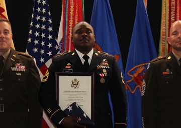 194 YEARS OF SERVICE -- 9 Soldiers retire at Fort Novosel quarterly ceremony