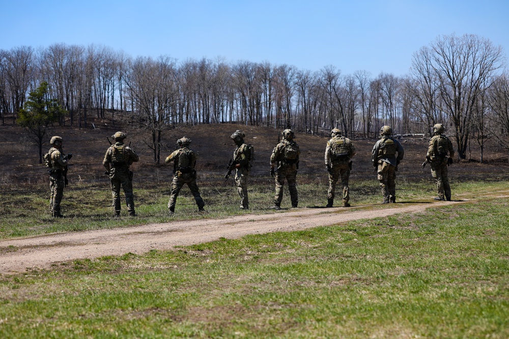 Special Forces Conduct Squad Movement Tactics on Camp Ripley Training Center