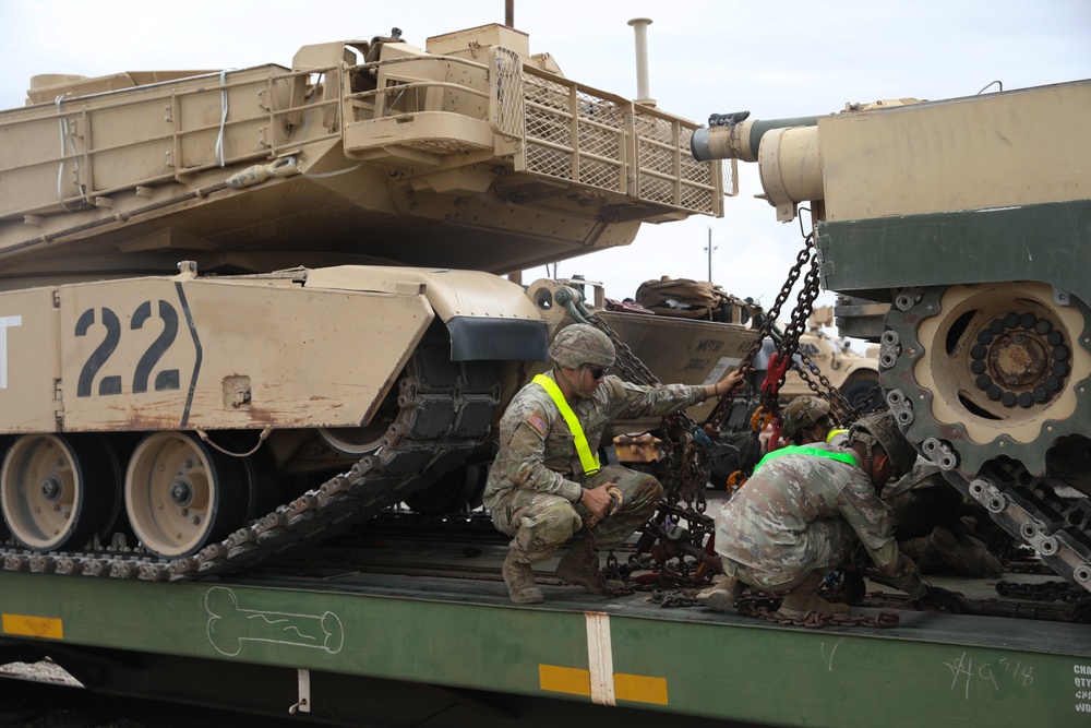 Soldiers conduct Rail Operations for upcoming deployment