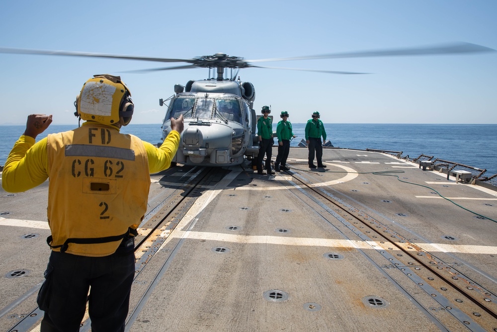 USS Robert Smalls (CG 62) Conducts Flight Quarters