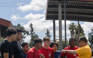 Marines with H&amp;S Bn. celebrate with friends and family at Spartan De Mayo