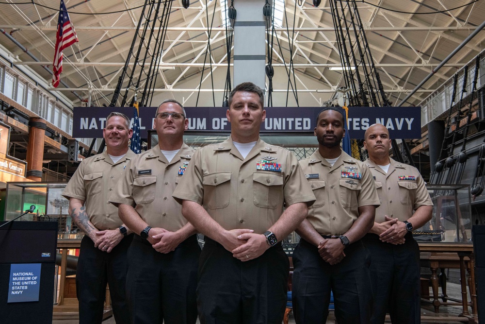 Reserve Sailor of the Year 2022 ceremony rehearsal at National Museum of the US Navy.