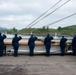 USCGC Eagle crew members render honors to Oscarsborg Fortress in Norway