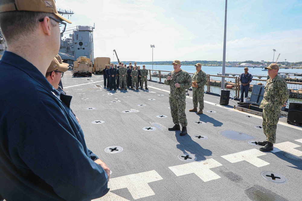 USS Carter Hall Receives Battle 'E' Award