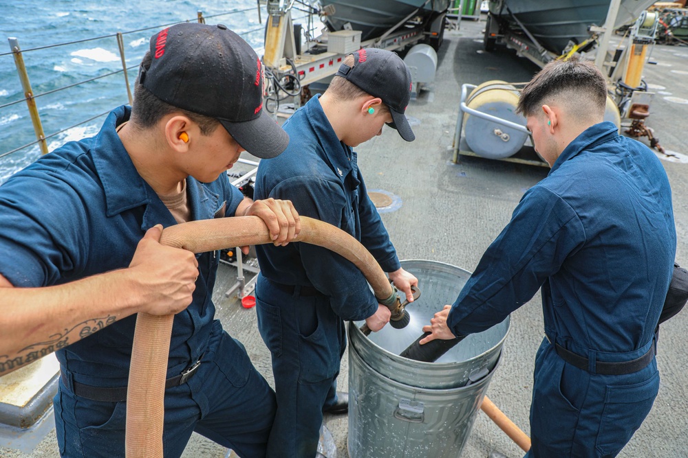 USS Carter Hall Conducts Damage Control Training during COMPTUEX