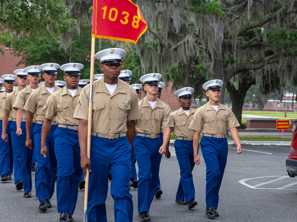 Tallahassee native graduates as the honor graduate for Platoon 1038, Alpha Company, Marine Corps Recruit Depot Parris Island