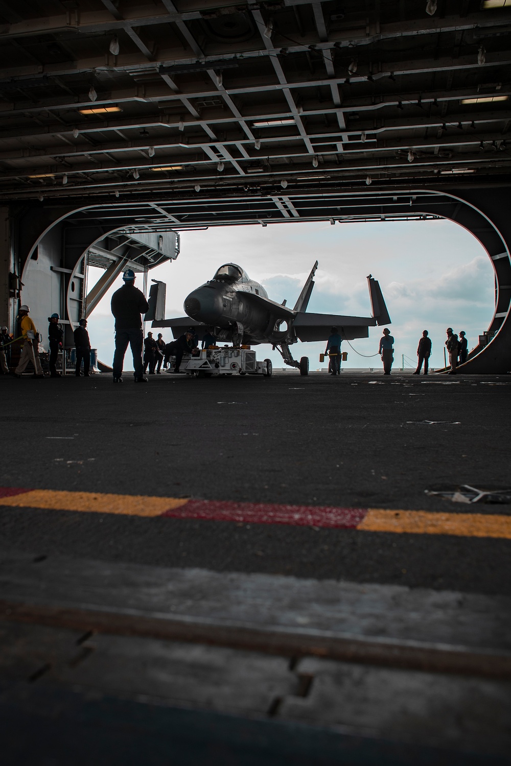 George Washington Sailors Move Test Aircraft