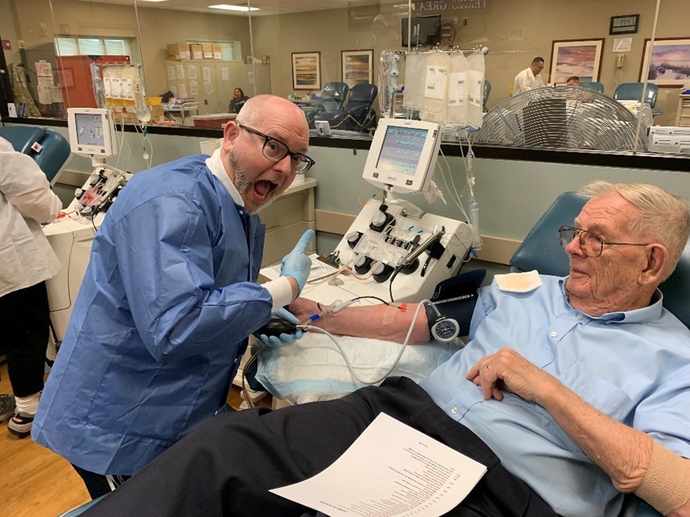 Al Whitney donates 1,030th pint of platelets at Fort Bragg Blood Donor Center