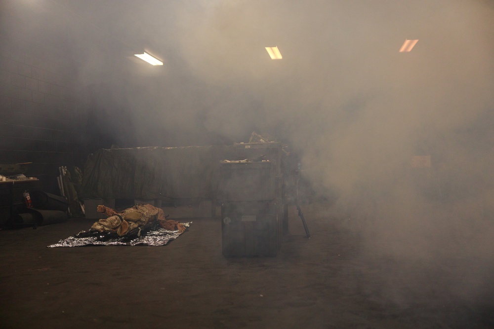 U.S. Navy Sailors Conduct a Tactical Casualty Care Tier Three Instructor Test